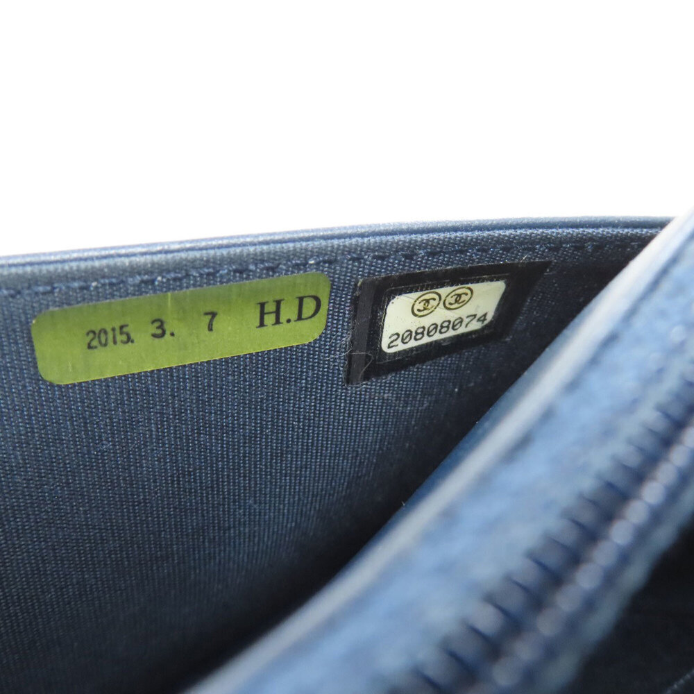 CHANEL Blue Lambskin Leather Logo Wallet - Picture 9 of 16